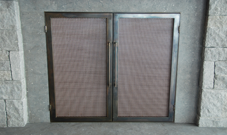 The Copper Weave Fireplace Doors