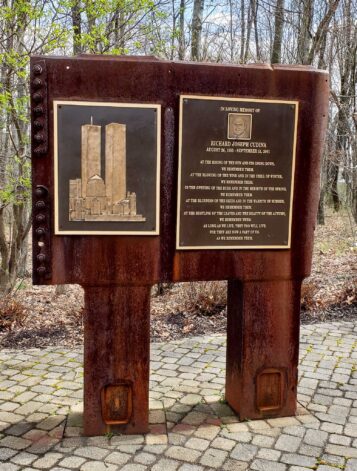 September 11th Memorial in Morris County NJ made with salvaged parts of the twin towers.
