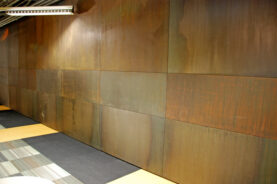 Countersunk Floating Rusted Hot Rolled Steel Wall Panels
