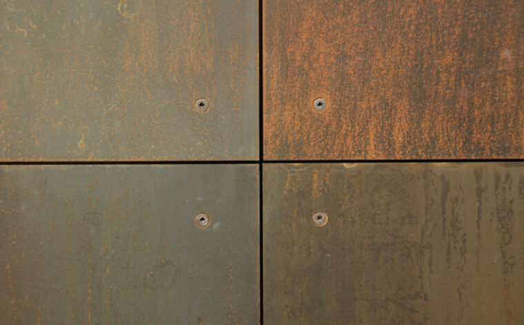Countersunk Floating Rusted Hot Rolled Steel Wall Panels