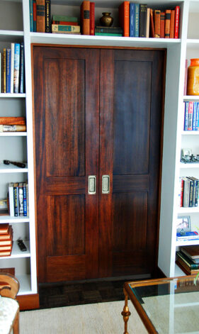 NYC East 84th St Remodel. Mahogany Recessed Panel Pocket Doors.