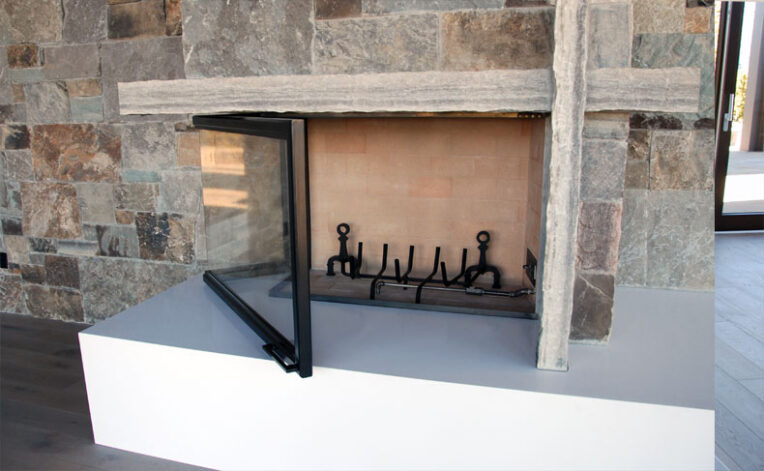 The "L" Shaped Fireplace Door