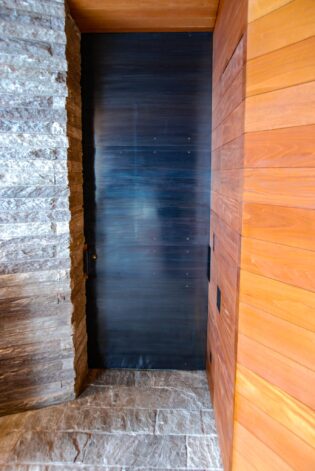 Slopeside Wine Cellar Steel Pocket Door