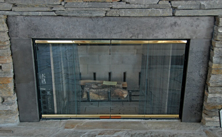 Etched Steel Fireplace Surround
