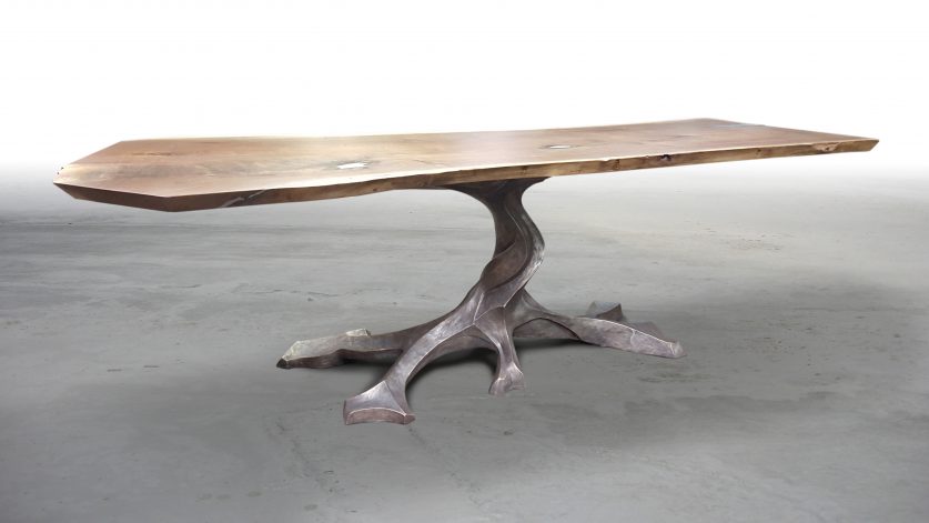 Brandner Design Walnut Slab Twisted Tree Table