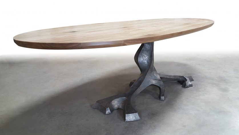 Brandner Design Oval Top Twisted Tree Table
