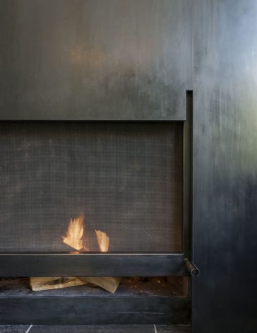 Brandner Design Indian Springs Blackened Steel Guillotine Fireplace