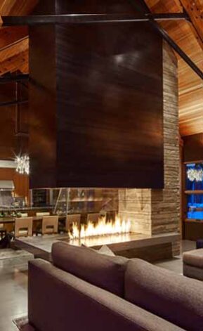 Brandner Design Suspended Steel Fireplace Surround