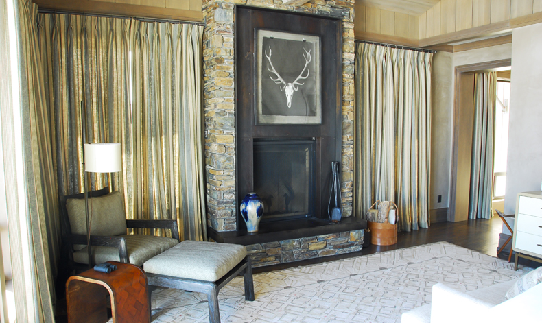 Lake Creek steel fireplace surround in Antique Brown Black Patina and countersunk screws.