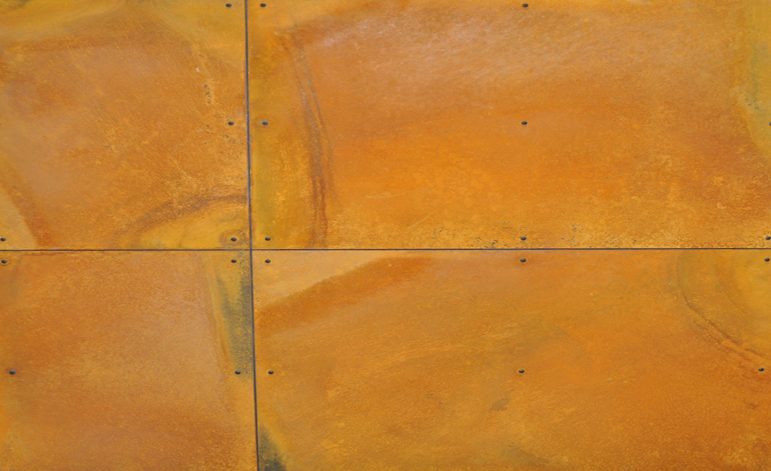 Brandner Design Blackened Pan Head Screwed Rust Veil Steel Wall Panels