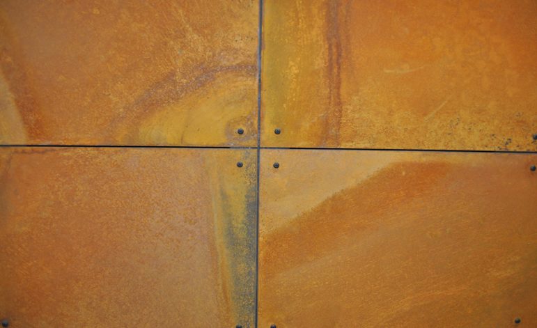 Brandner Design Blackened Pan Head Screwed Rust Veil Steel Wall Panels