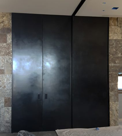Brandner Design Mountain View Steel Cabinet on Random Black Veil.