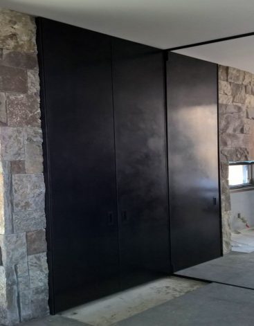 Brandner Design Mountain View Steel Cabinet on Random Black Veil.