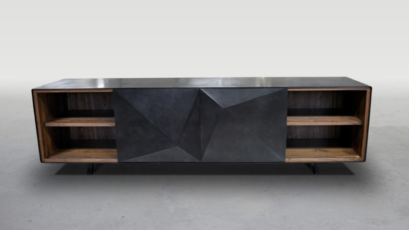 Twin Peaks Console with Weathered Black Dark Patina