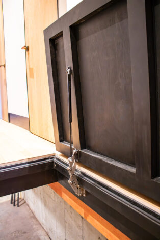 Floor Door Hinge System by Brandner Design seamlessly installed at Ross Peak Residence.