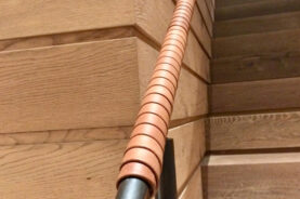 Overlapped Brown Leather handrail