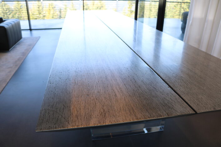 aluminized mahogany table