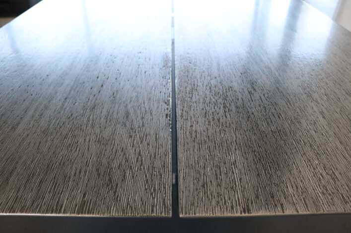 aluminized mahogany table