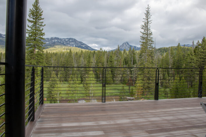 modern blackened stainless steel railing