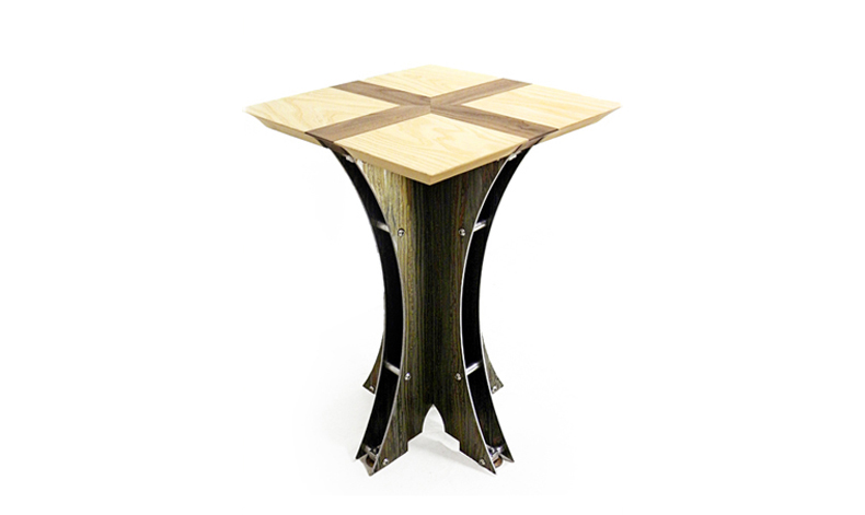 Mini-Truss End Table in White Ash with Walnut inlay.