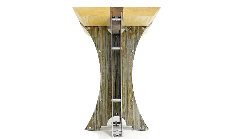 Mini-Truss End Table in White Ash with Walnut inlay.