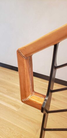 Ross Peak Stringer Stair and Leather Railing