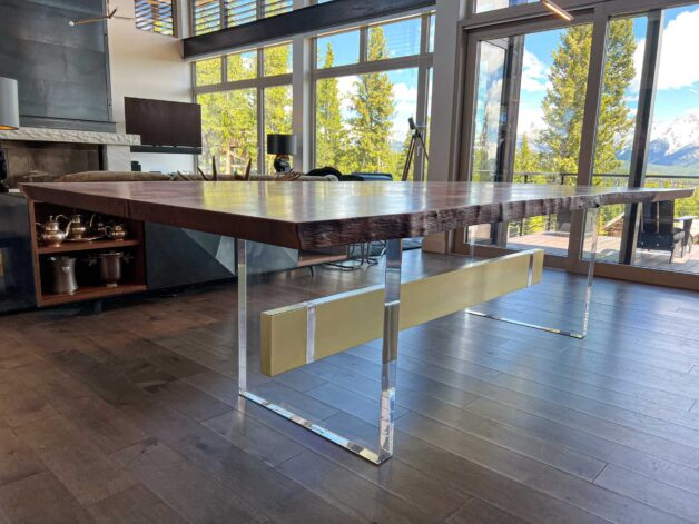 Brass Beam and Acrylic Table