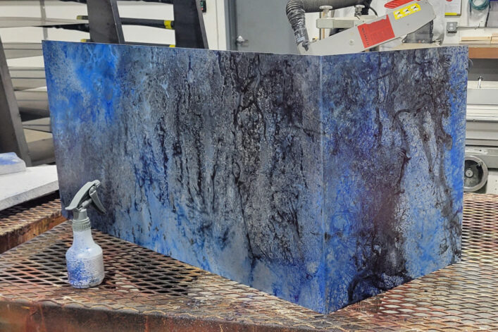 Vibrant Blue Pittsburgh Veil on Aluminum finish by Brandner Design